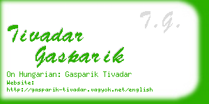 tivadar gasparik business card